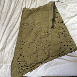 Da Nang Olive / Military Asymmetrical Skirt
